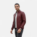Dorevelle | Men’s Leather Bomber – Stand Collar Elegance