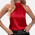 Dorevelle Women's Elegant Riviera Satin Halter Blouse – Timeless Style