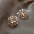 Elegant floral earrings with high-quality pearls