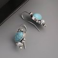 Charming Vintage Earrings with Blue Sky Stone Beads