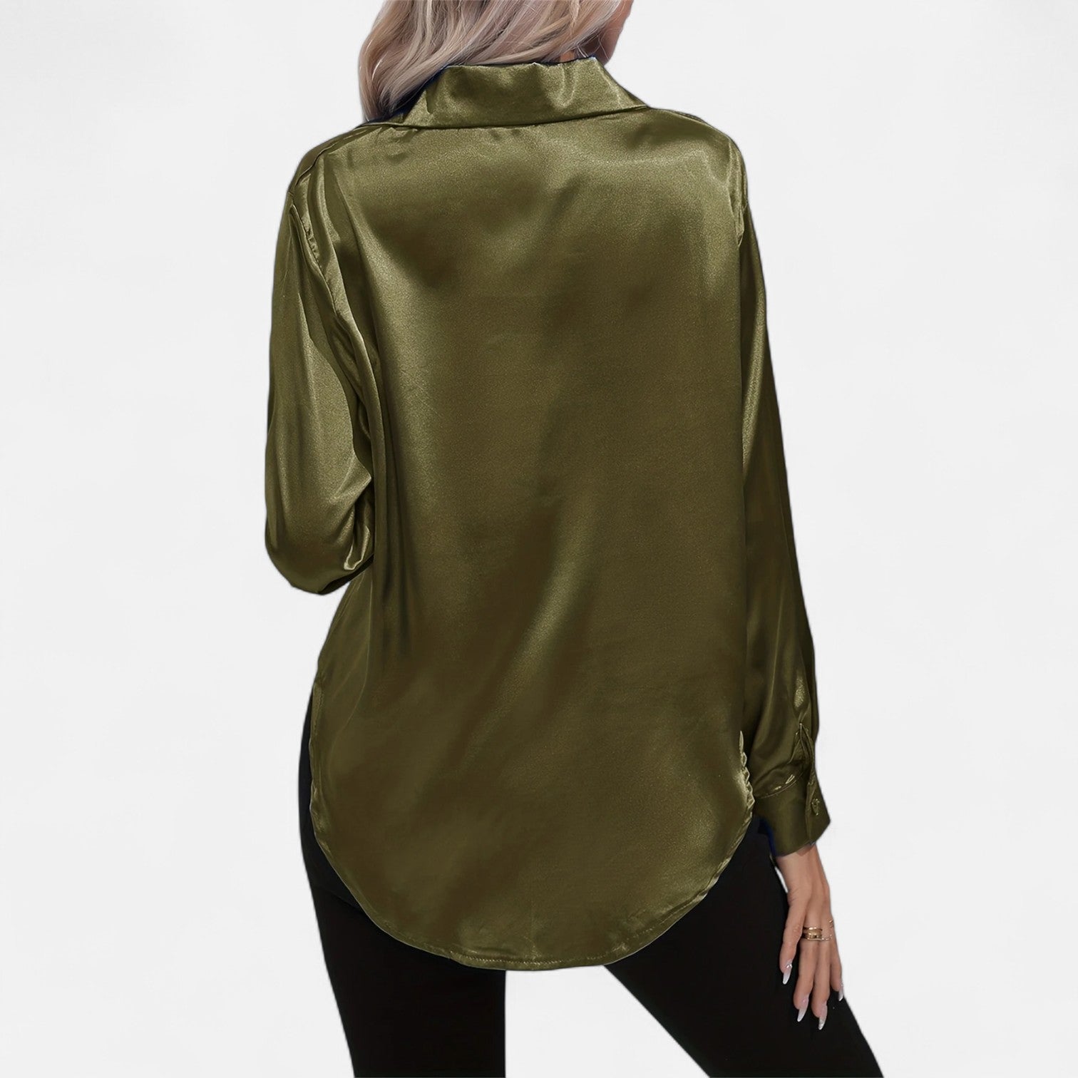 Dorevelle Women's Elegant Satin Shirt with Heritage Collar for a Classic Stylish Look