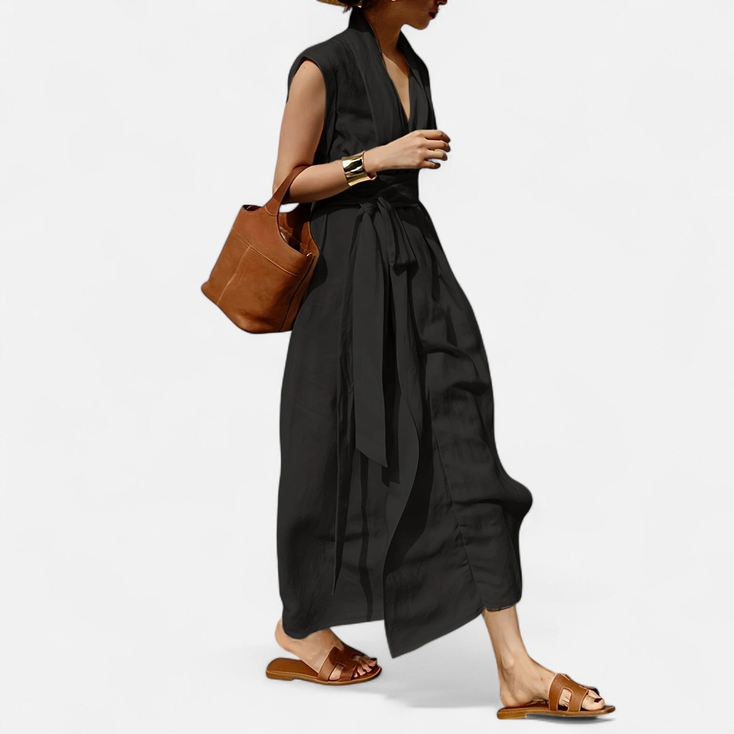 Dorevelle Women's Sleeveless Linen Dress – Elegant Heritage Style for Chic Summery Looks