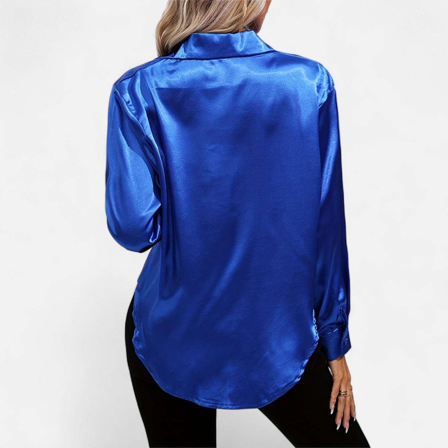 Dorevelle Women's Elegant Satin Shirt with Heritage Collar for a Classic Stylish Look