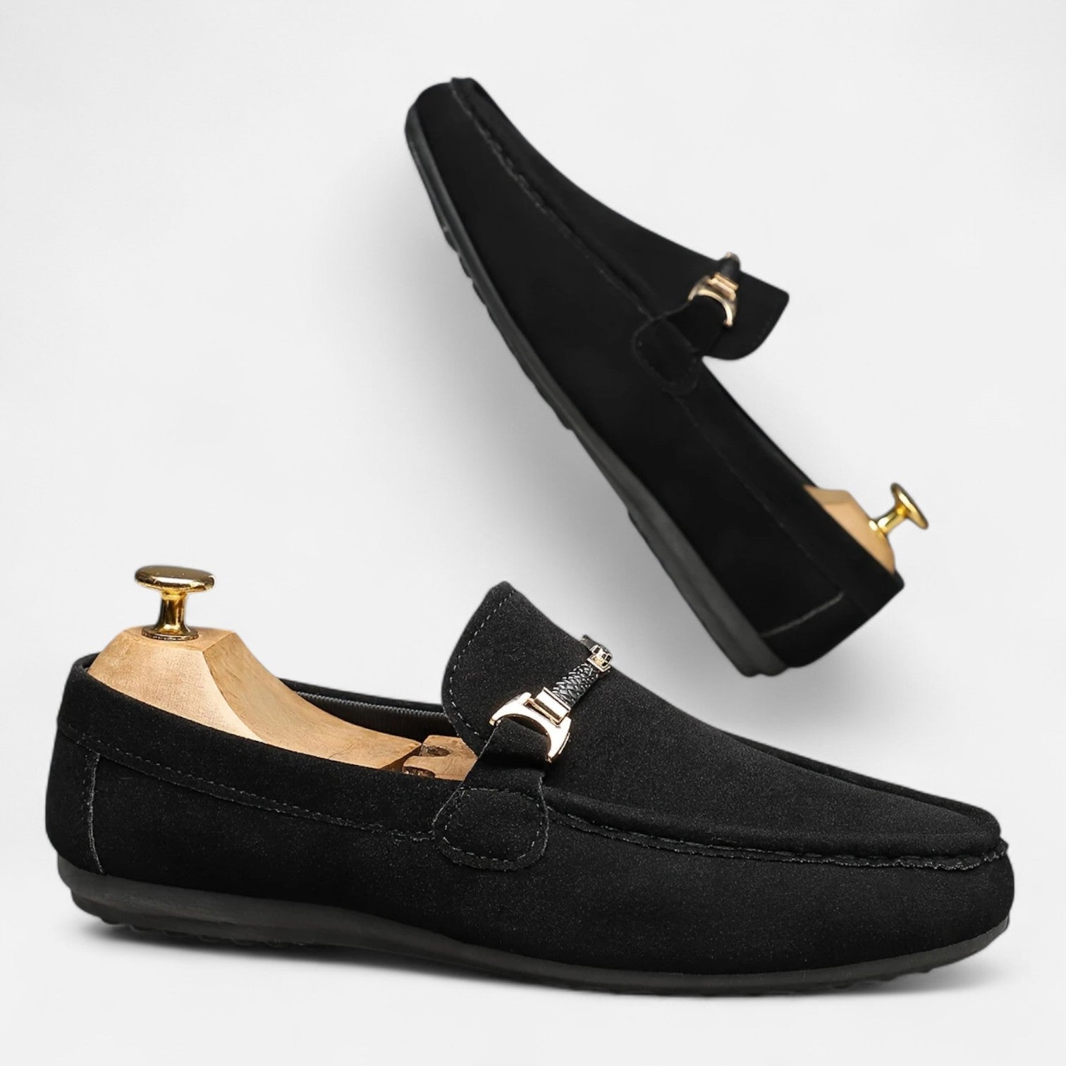 Dorevelle Men’s Classic Slip-On Buckle Loafers for Stylish Comfort