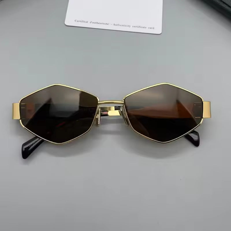 Vintage polygon sunglasses - unisex retro design in a special shape