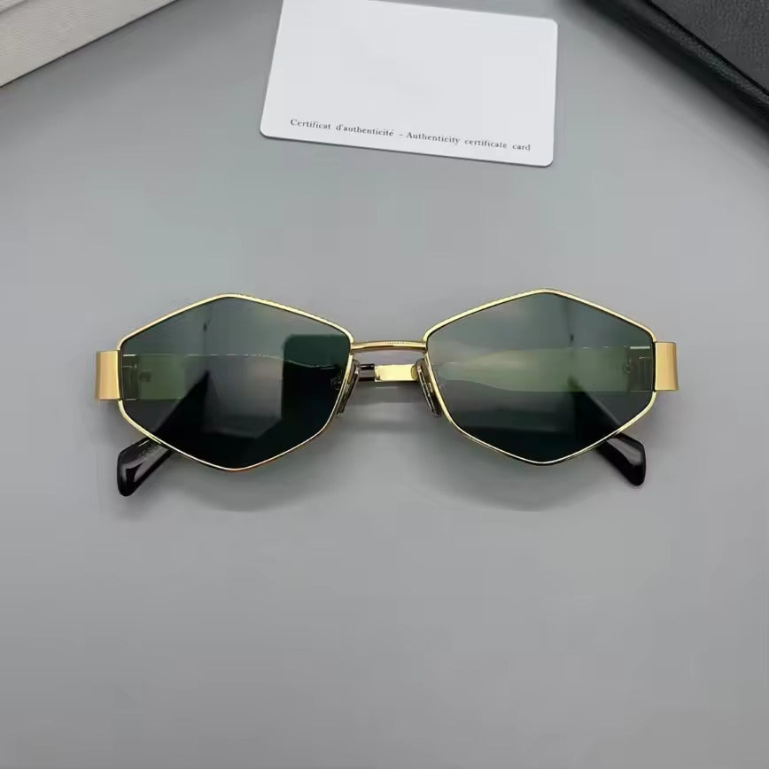 Vintage polygon sunglasses - unisex retro design in a special shape