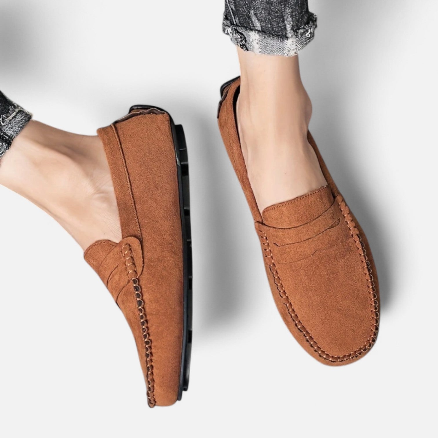 Dorevelle Men's Elegant Leather Slip-On Loafers for Stylish Comfort