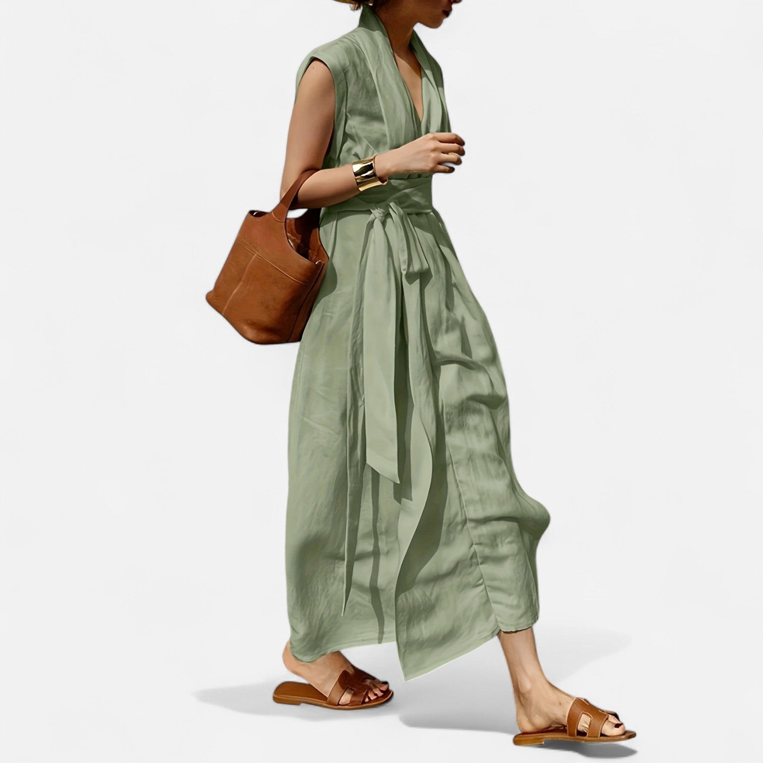 Dorevelle Women's Sleeveless Linen Dress – Elegant Heritage Style for Chic Summery Looks