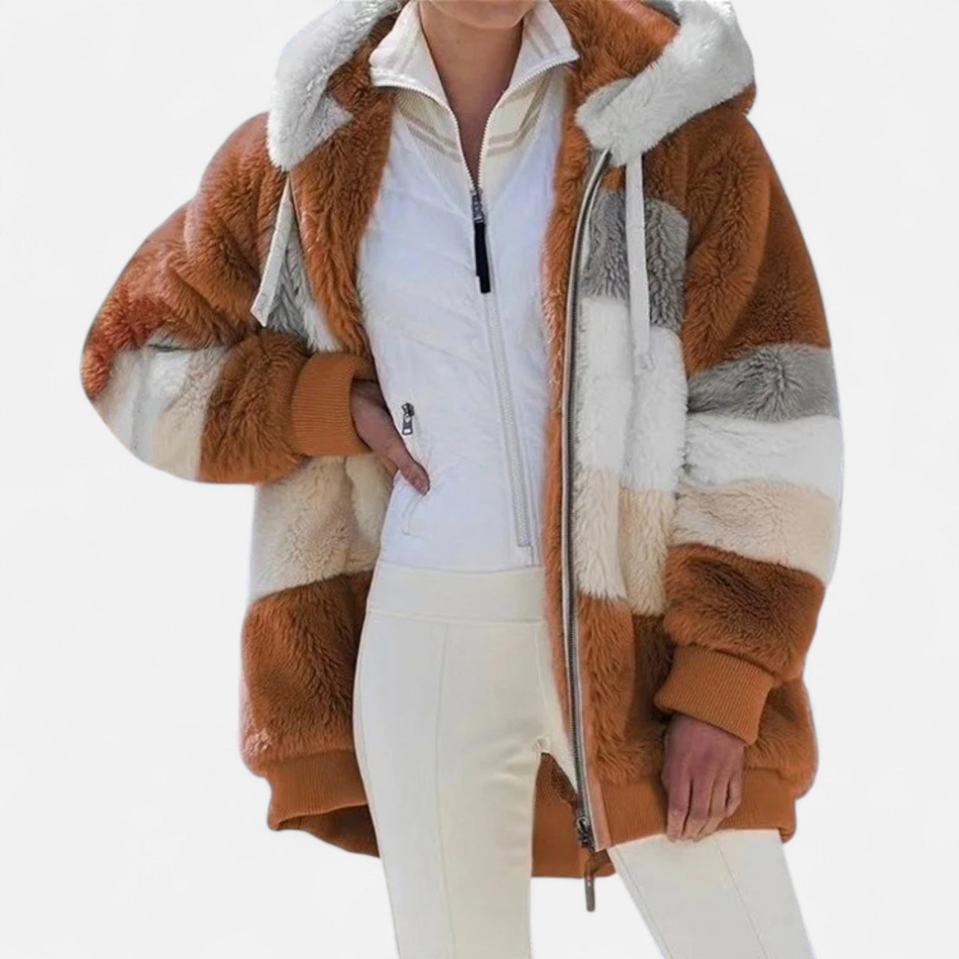 Dorevelle | Damen Oversized Jacke mit Kapuze – Elegante Herbst- und Wintermode