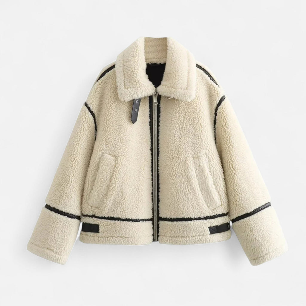 Dorevelle Damen Wollfell-Jacke – Stilvolle Herbst- und Wintereleganz