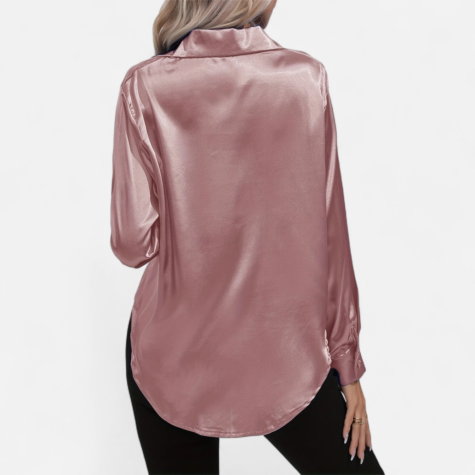 Dorevelle Women's Elegant Satin Shirt with Heritage Collar for a Classic Stylish Look