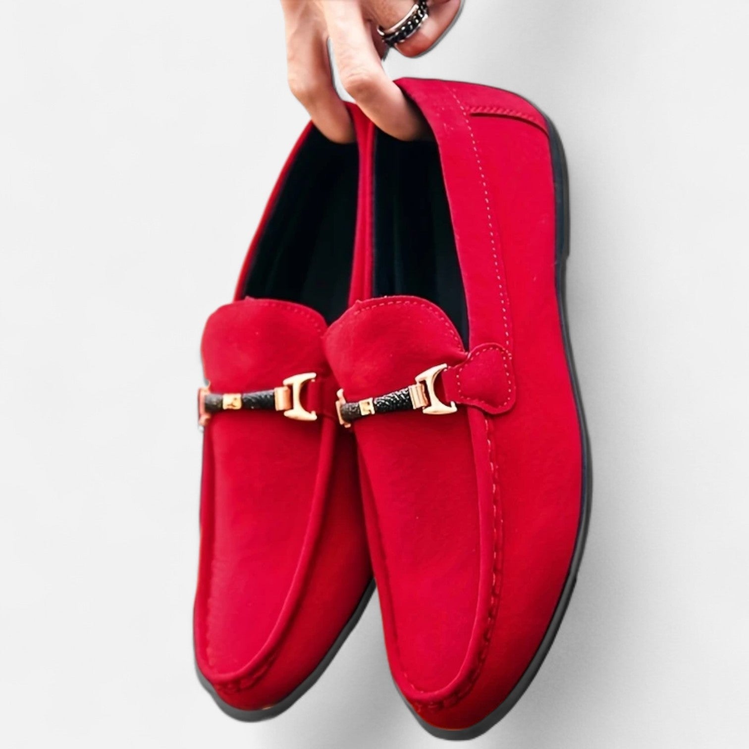 Dorevelle Men’s Classic Slip-On Buckle Loafers for Stylish Comfort