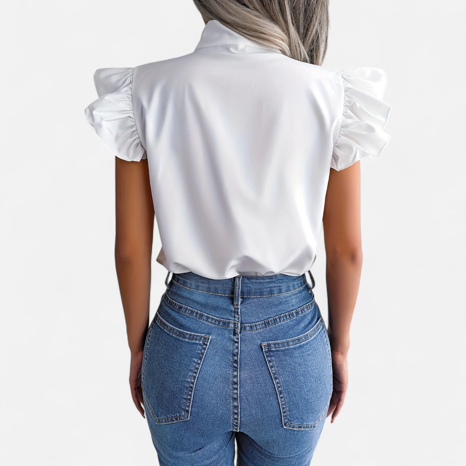 Dorevelle Opaca Collo Donna – Top in Chiffon con Nastrino Senza Maniche