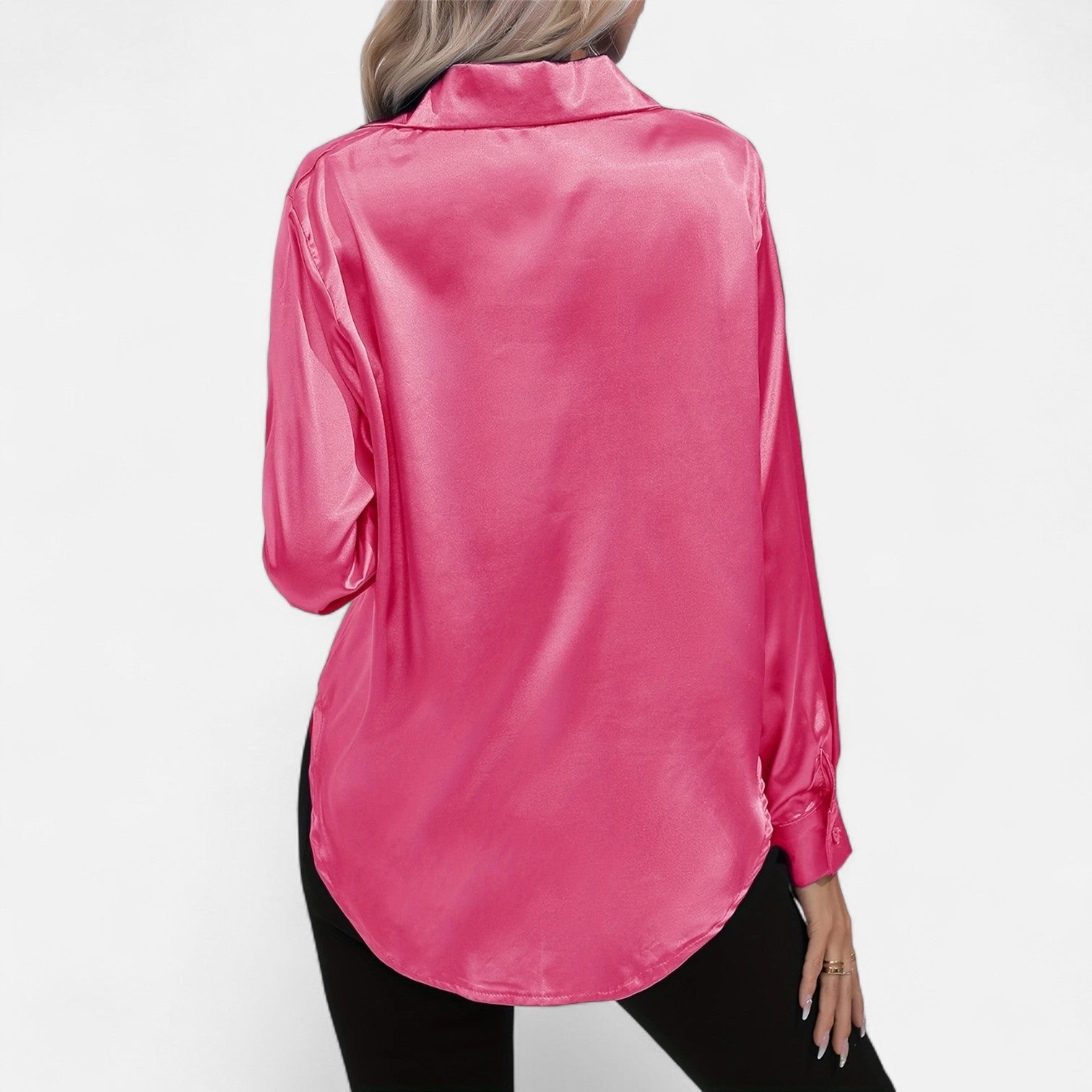 Dorevelle Women's Elegant Satin Shirt with Heritage Collar for a Classic Stylish Look