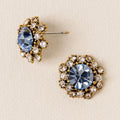 Shining Blue Round Vintage Earrings in Elegant Design