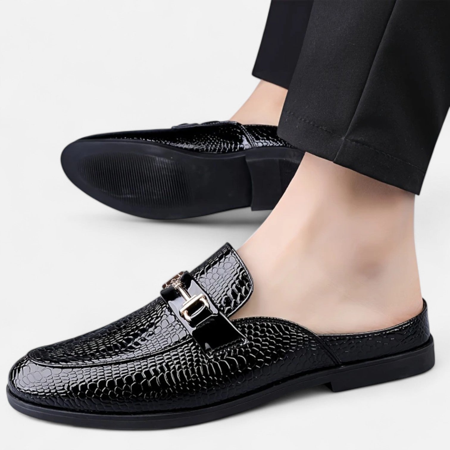 Dorevelle Men’s Dress Loafers with Stylish Buckle & Classic Round Toe Design