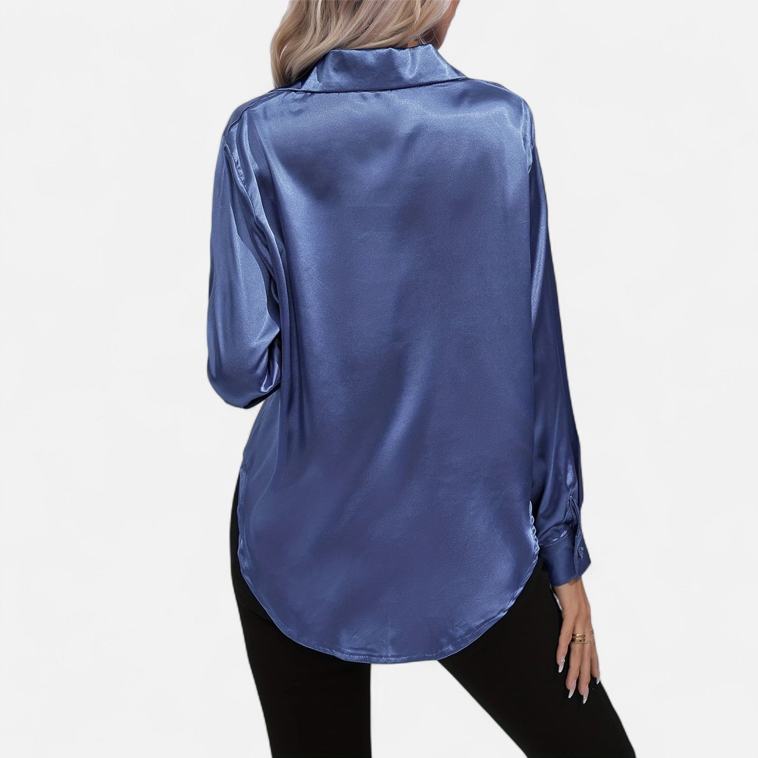 Dorevelle Women's Elegant Satin Shirt with Heritage Collar for a Classic Stylish Look