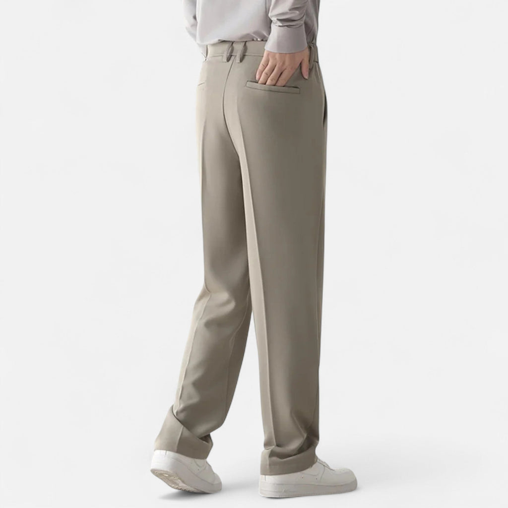 Dorevelle | Herrenweite-Hose mit weitem Bein – Herbstliche elegante Drapierung