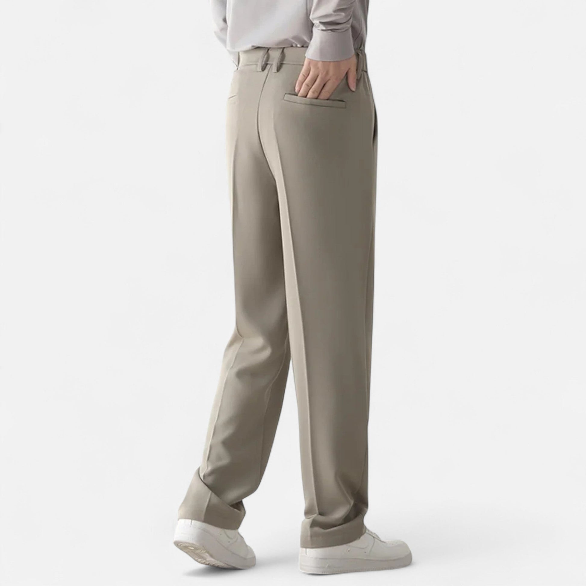 Dorevelle | Herrenweite-Hose mit weitem Bein – Herbstliche elegante Drapierung