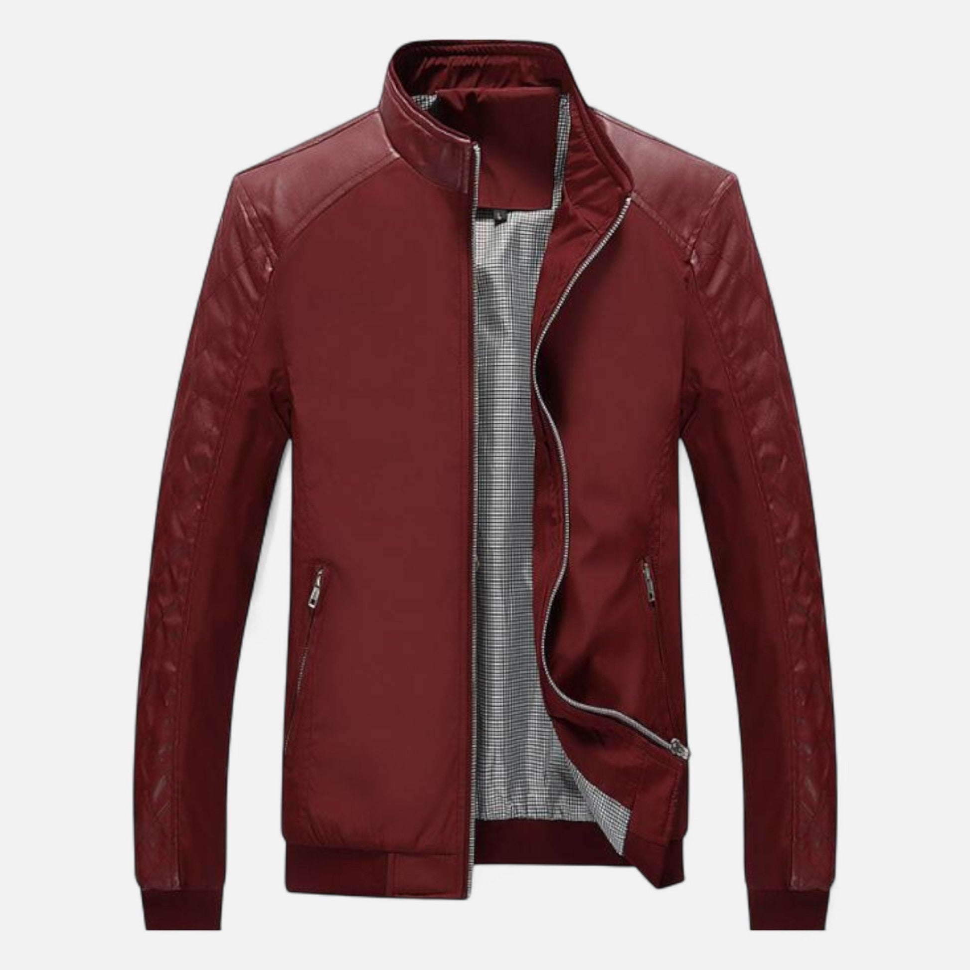Dorevelle | Men’s Leather Bomber – Stand Collar Elegance