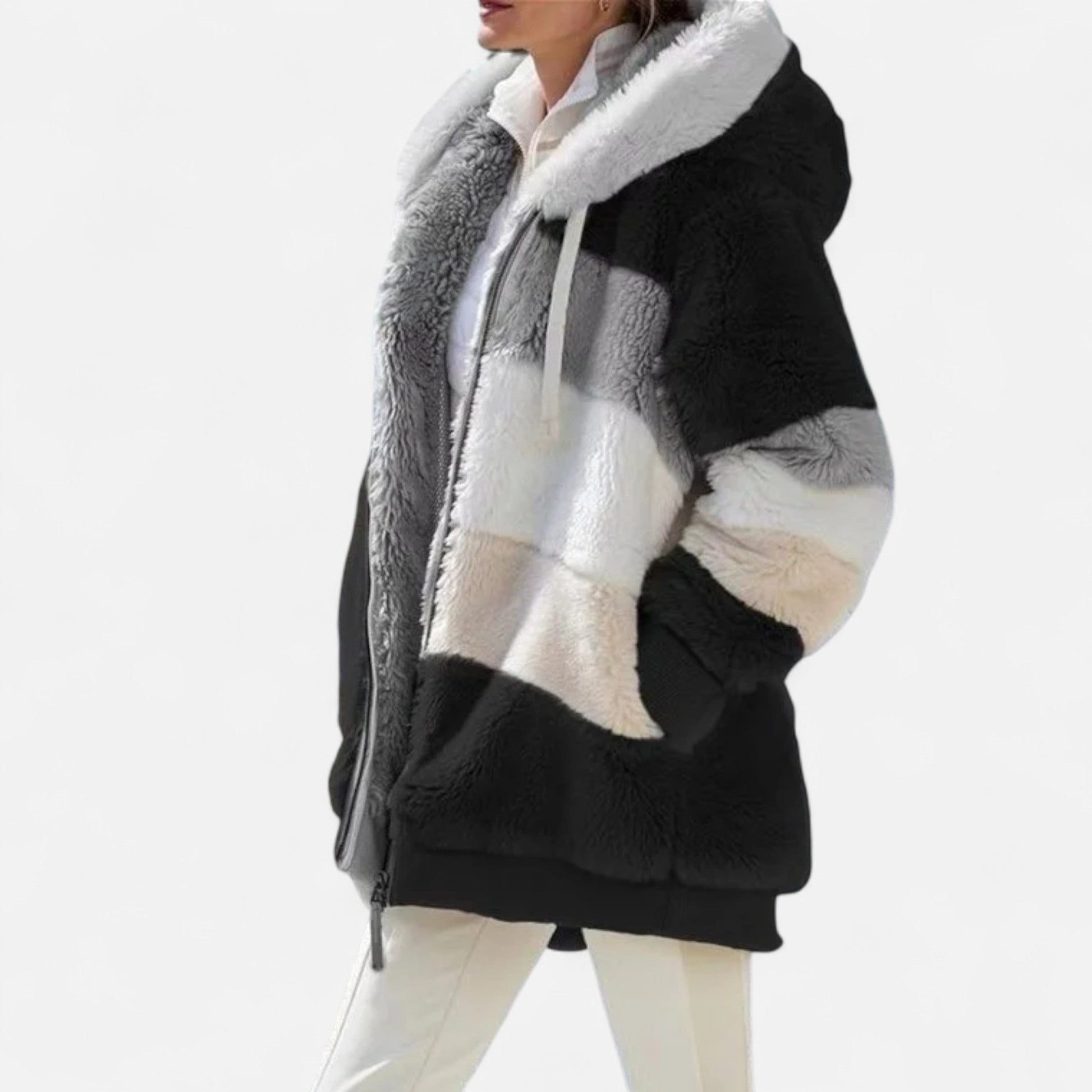 Dorevelle | Damen Oversized Jacke mit Kapuze – Elegante Herbst- und Wintermode