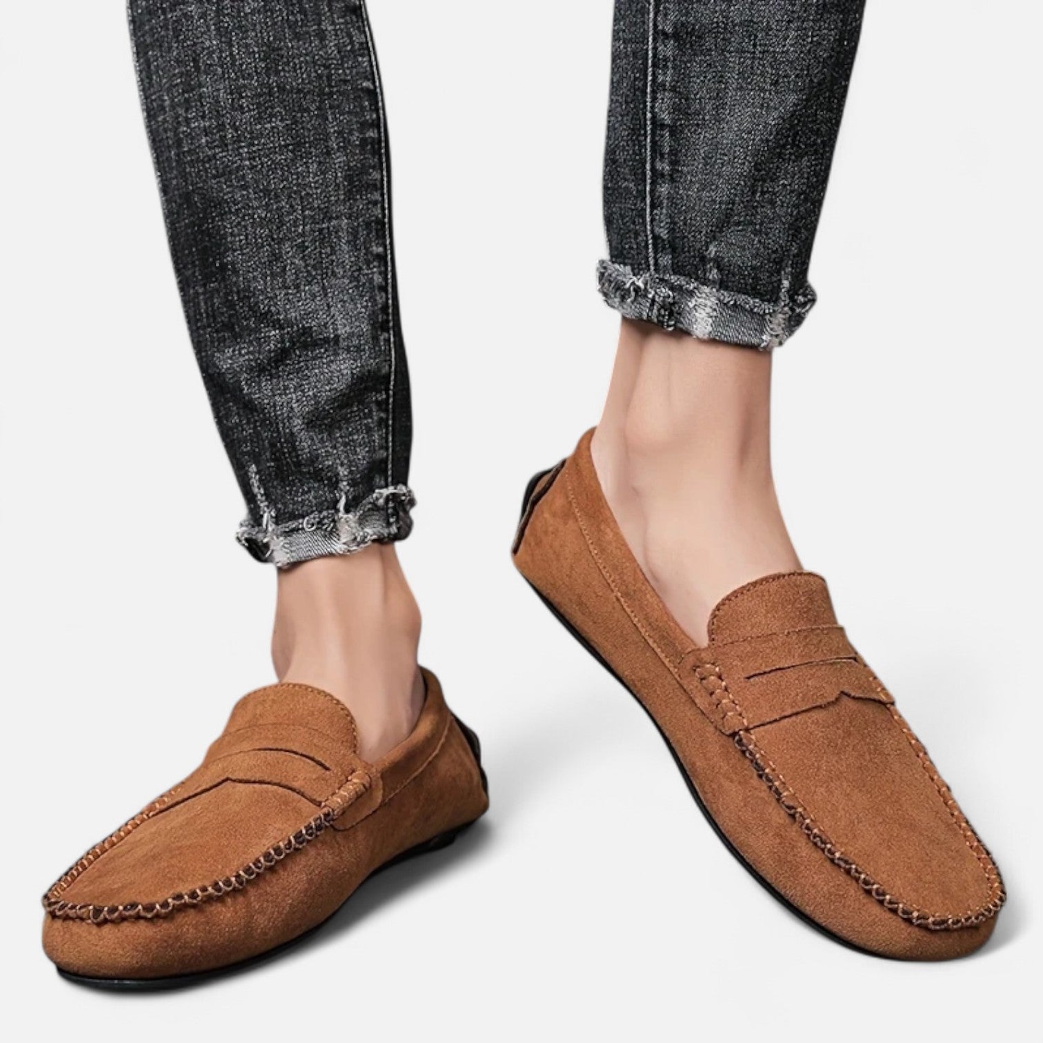 Dorevelle Men's Elegant Leather Slip-On Loafers for Stylish Comfort