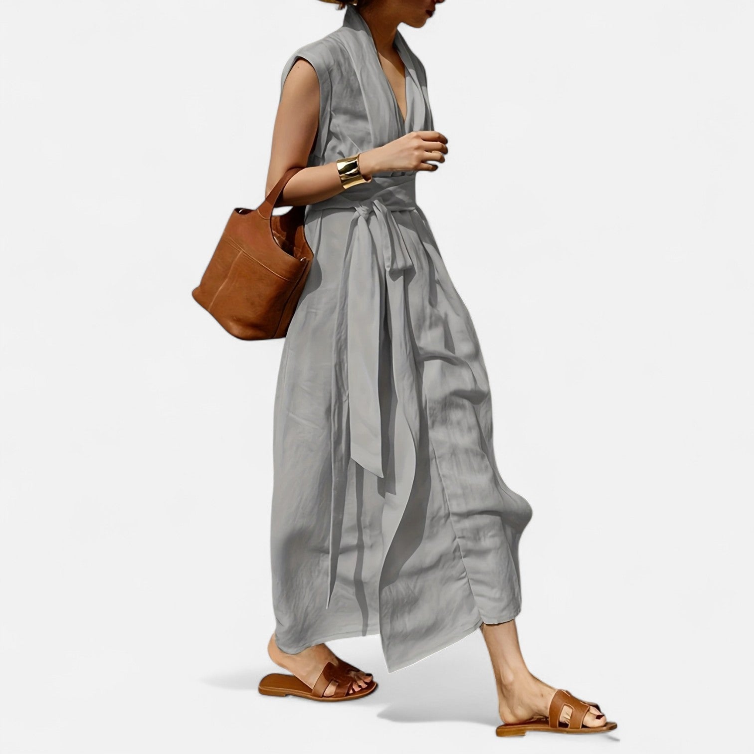 Dorevelle Women's Sleeveless Linen Dress – Elegant Heritage Style for Chic Summery Looks