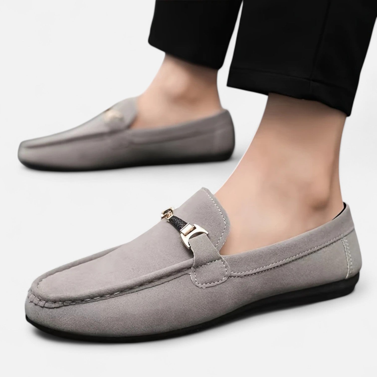 Dorevelle Men’s Classic Slip-On Buckle Loafers for Stylish Comfort