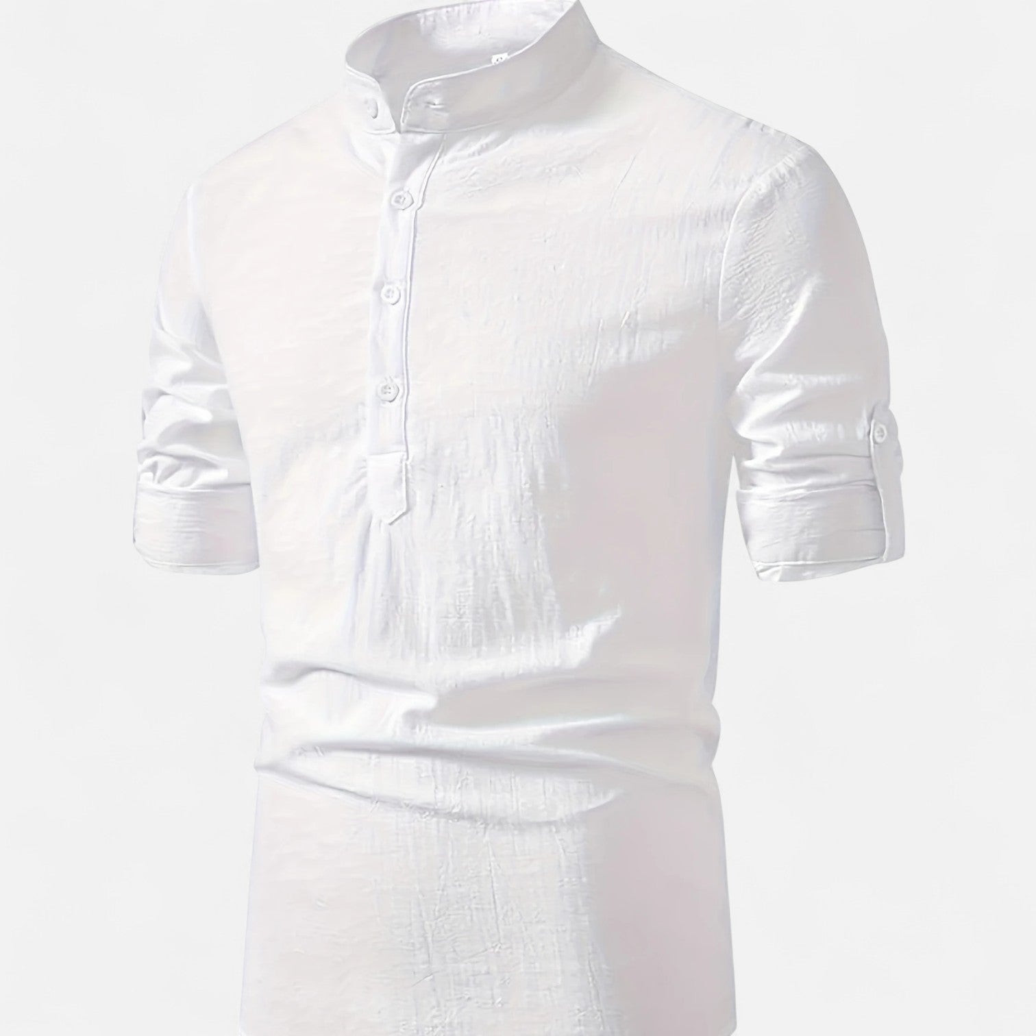 Dorevelle Men’s Linen Henley Shirt with Heritage Collarless Design for a Classic and Stylish Look