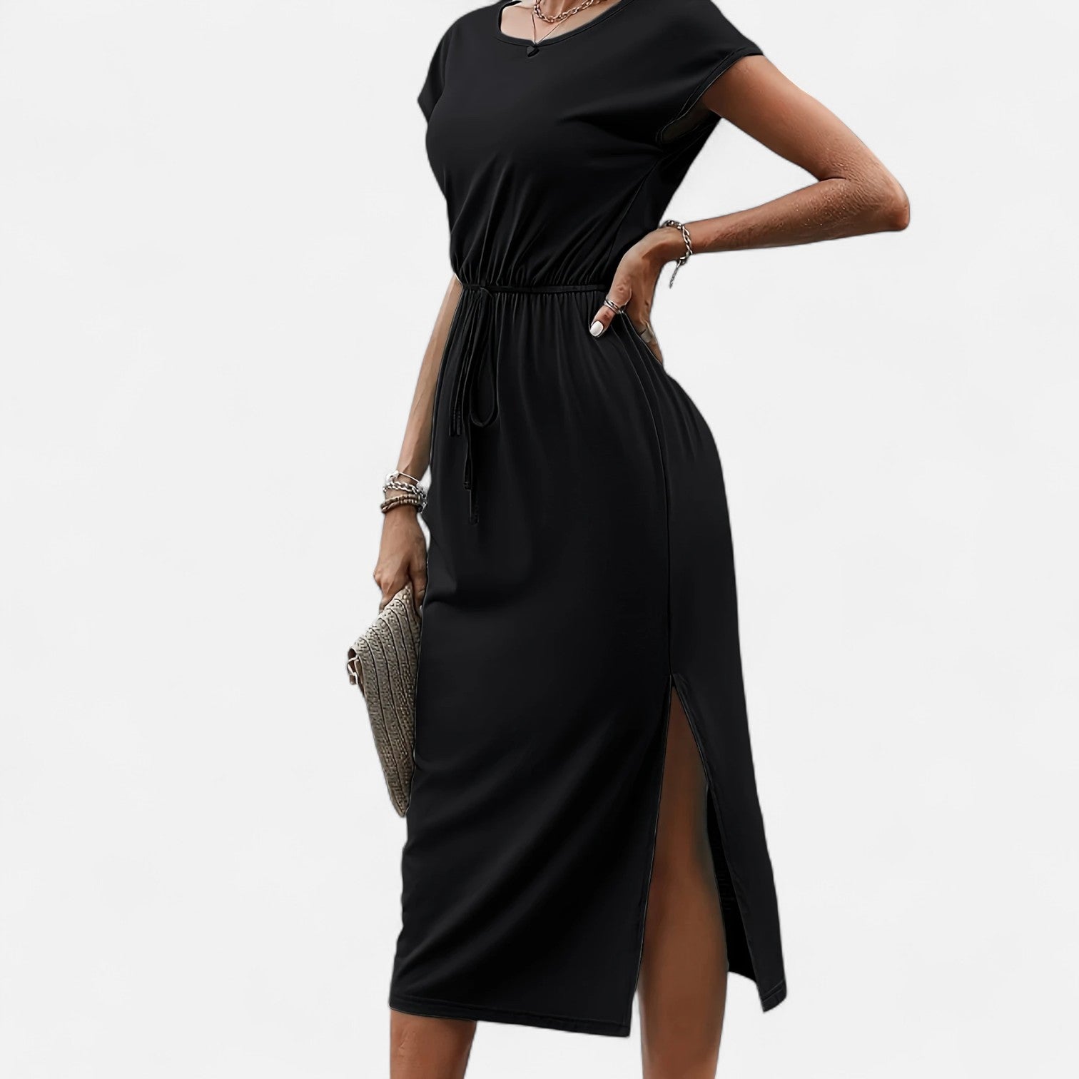 Dorevelle Women's Elegant White Dress with Stylish Heritage Knot Detail