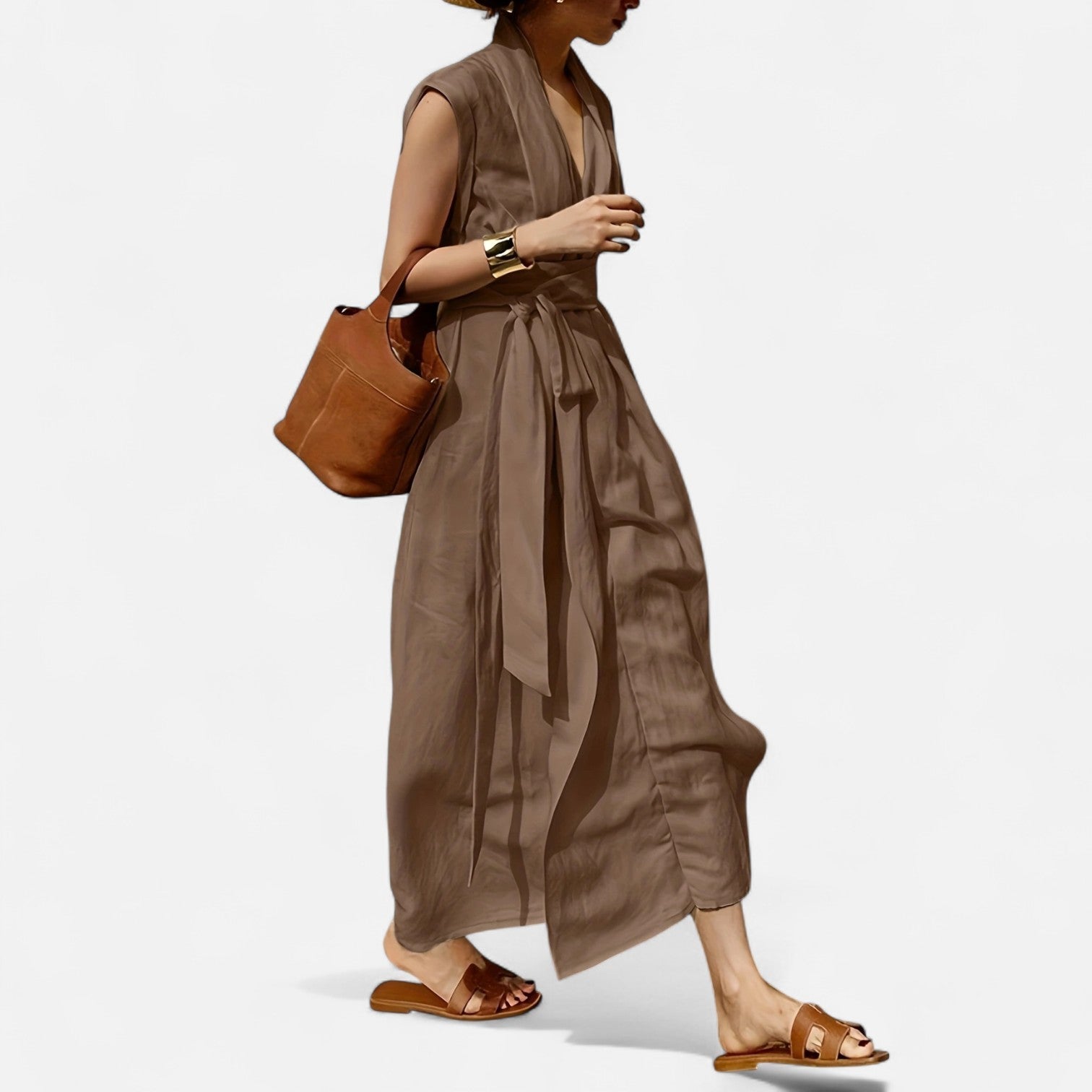 Dorevelle Women's Sleeveless Linen Dress – Elegant Heritage Style for Chic Summery Looks