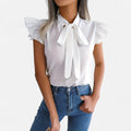 Dorevelle Opaca Collo Donna – Top in Chiffon con Nastrino Senza Maniche