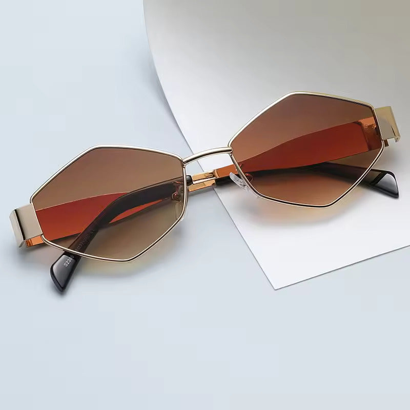 Vintage polygon sunglasses - unisex retro design in a special shape