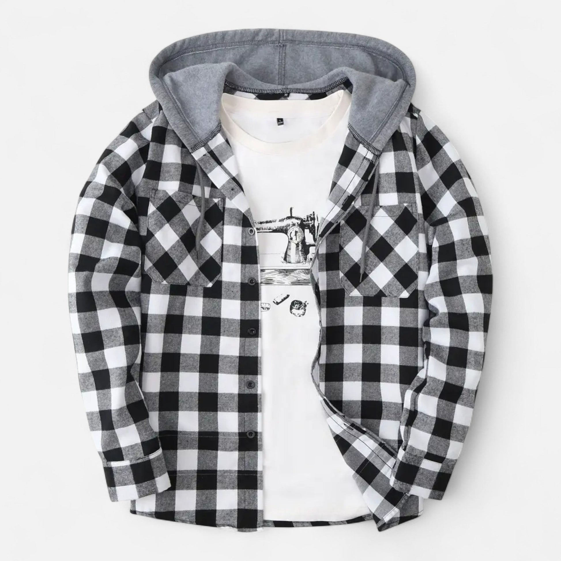 Dorevelle men’s stylish button-up hooded sweater for a casual yet trendy look