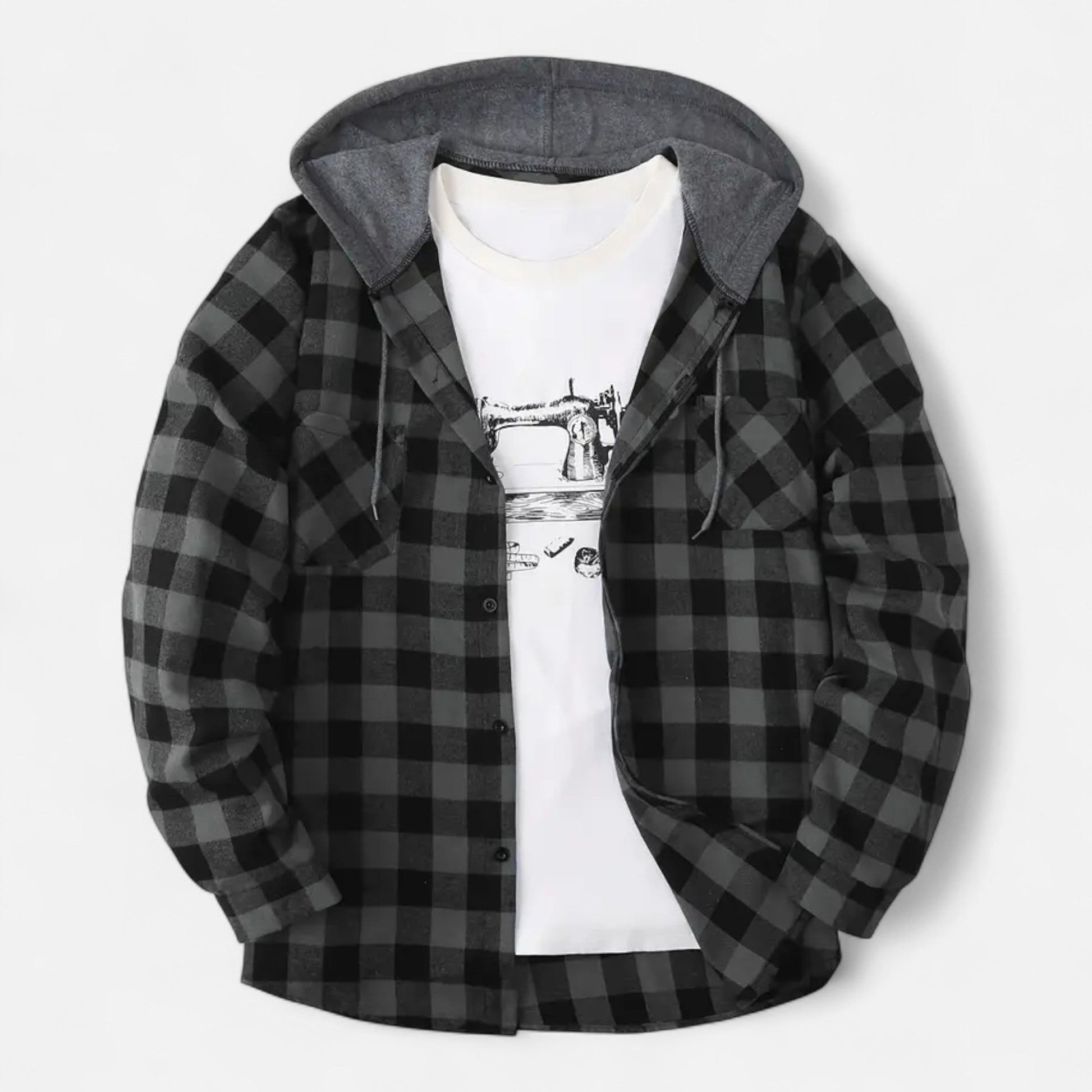 Dorevelle men’s stylish button-up hooded sweater for a casual yet trendy look