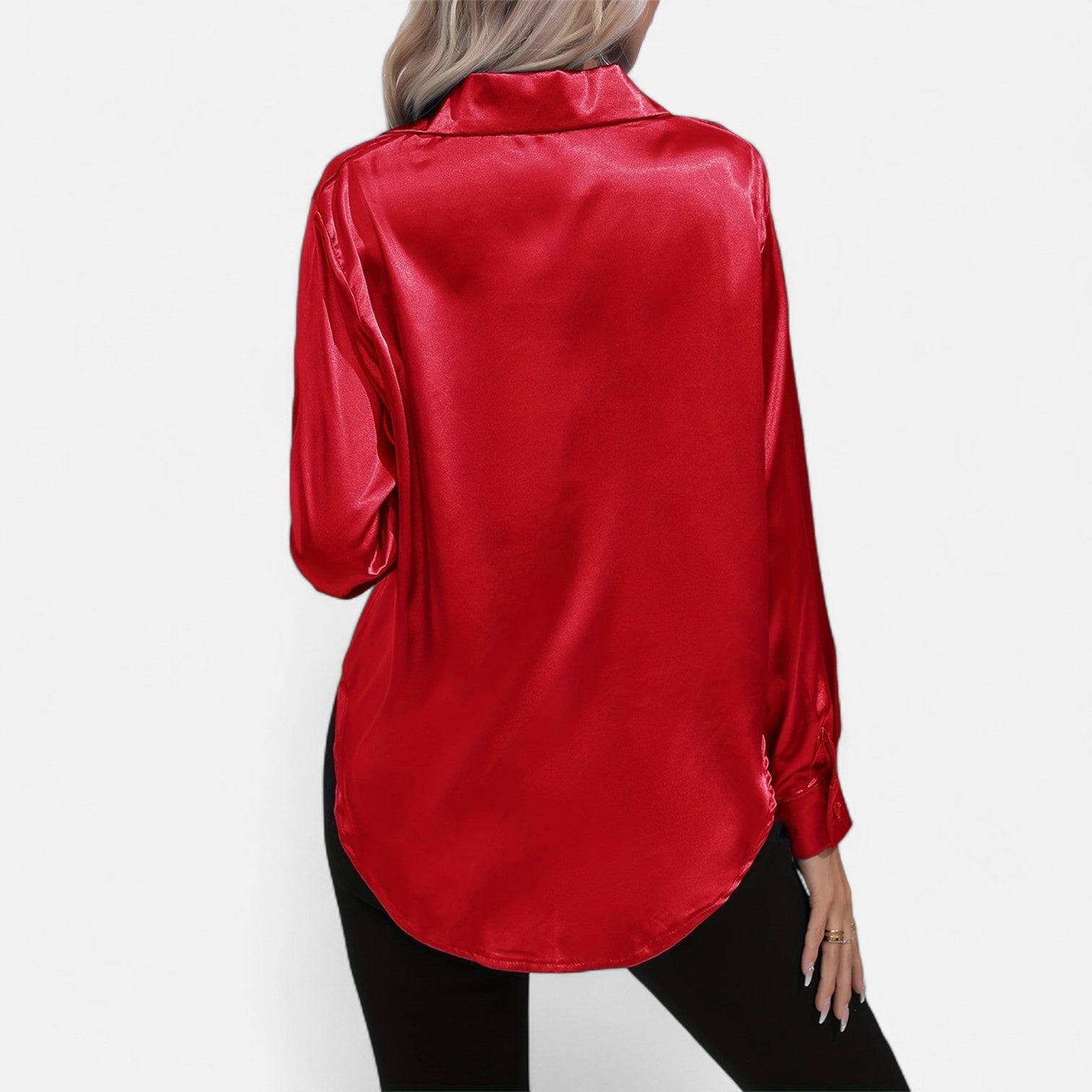 Dorevelle Women's Elegant Satin Shirt with Heritage Collar for a Classic Stylish Look