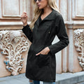 Bella - Stylish long raincoat with hood for women