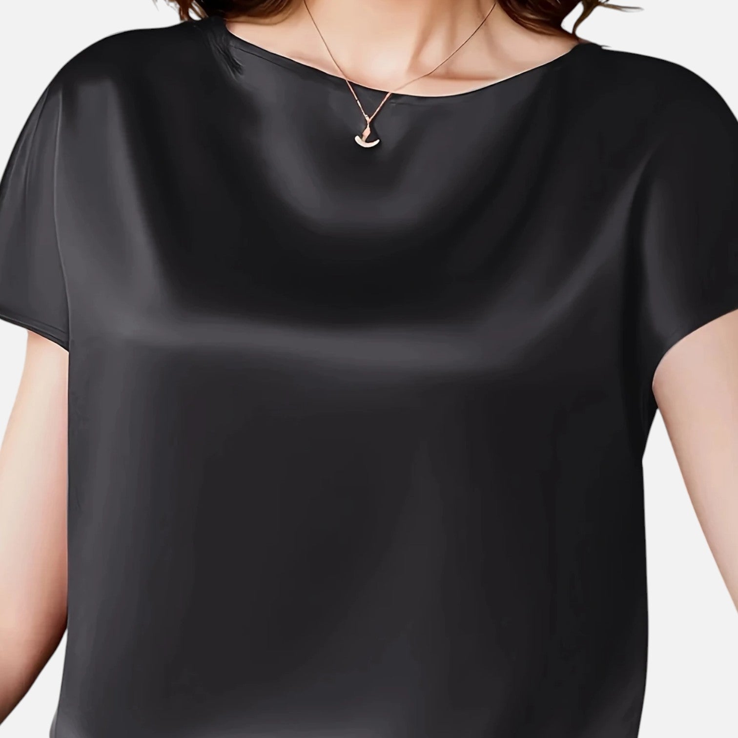 Dorevelle 女性用 サテンブラウス ショートスリーブ クラシックデザイン
