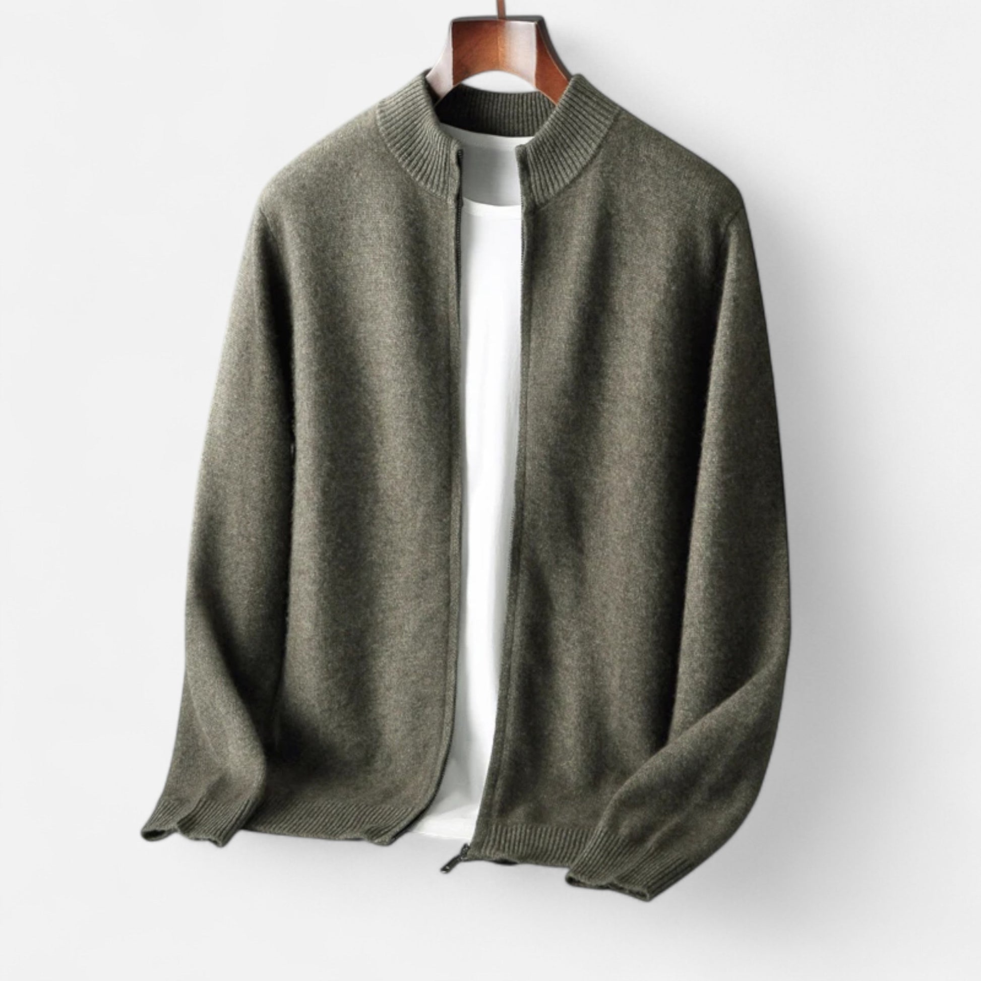 Dorevelle Men’s Zipped Sweater in Heritage Merino Knit – Stylish Warmth for Everyday Comfort