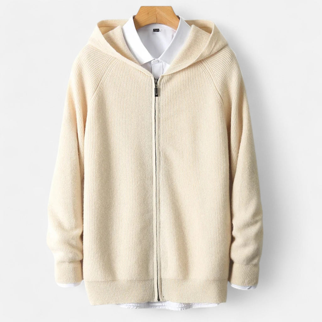 Dorevelle | Herren Zipper-Hoodie aus Heritage Merino Wolls Signatur-Design
