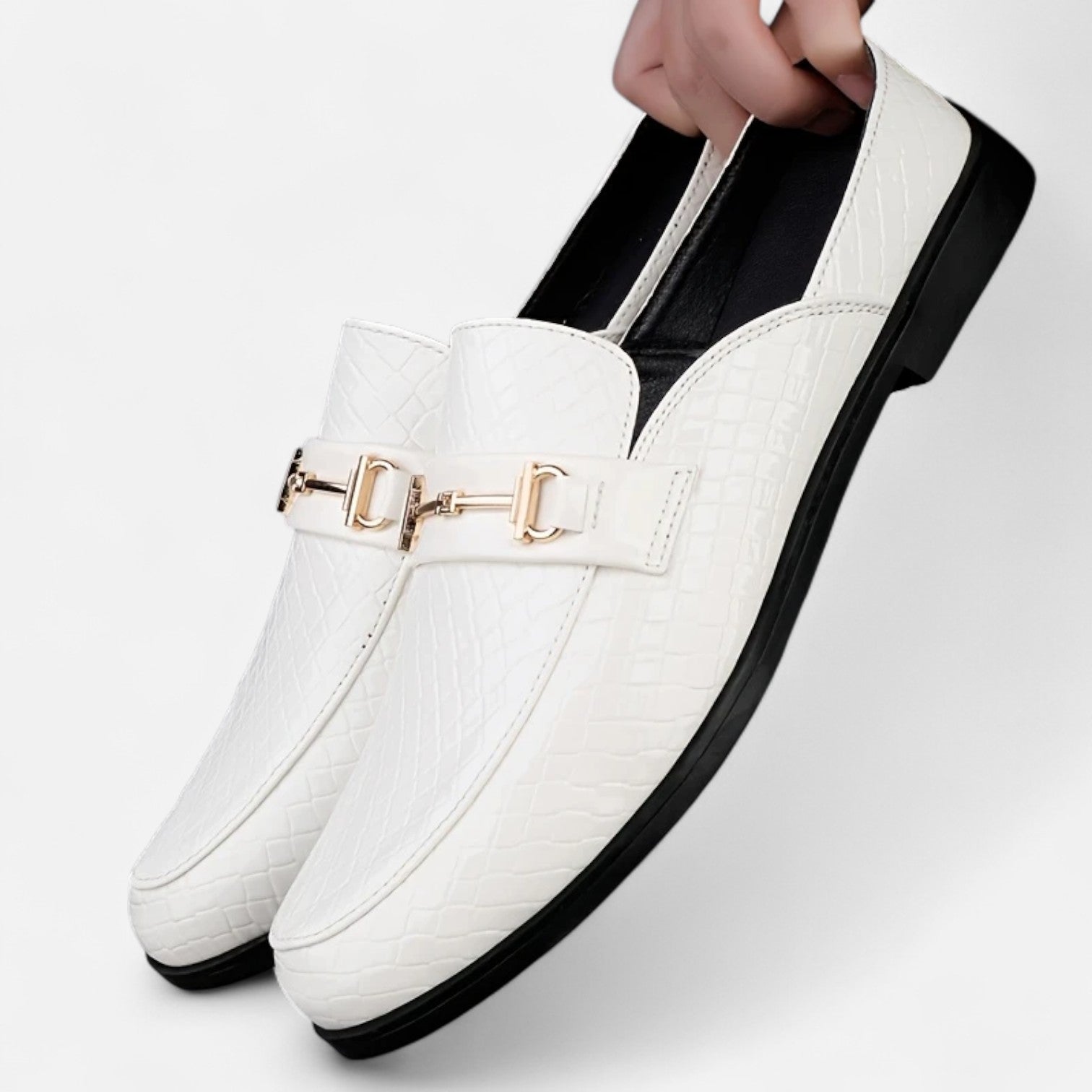 Dorevelle Men’s Dress Loafers with Stylish Buckle & Classic Round Toe Design