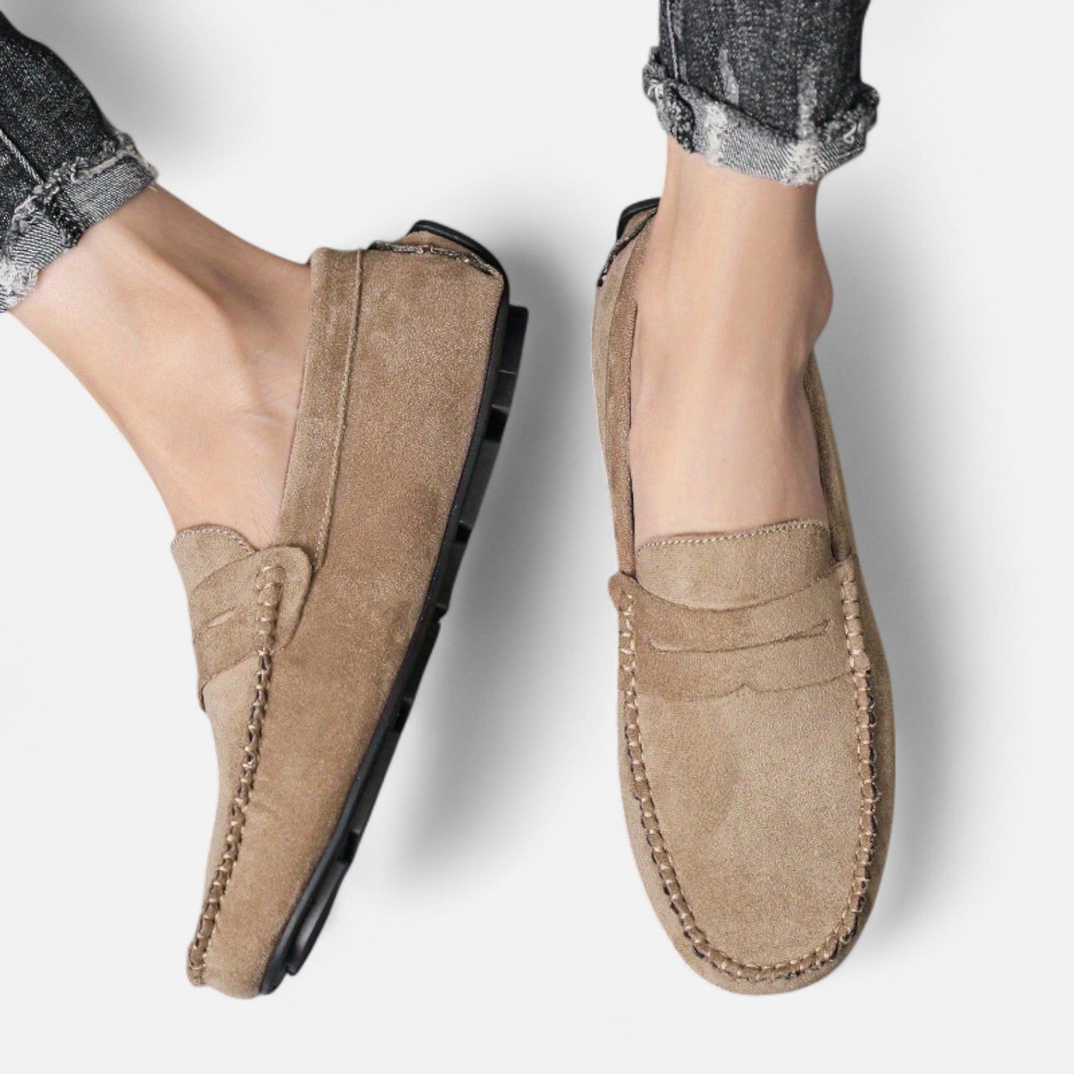 Dorevelle Men's Elegant Leather Slip-On Loafers for Stylish Comfort
