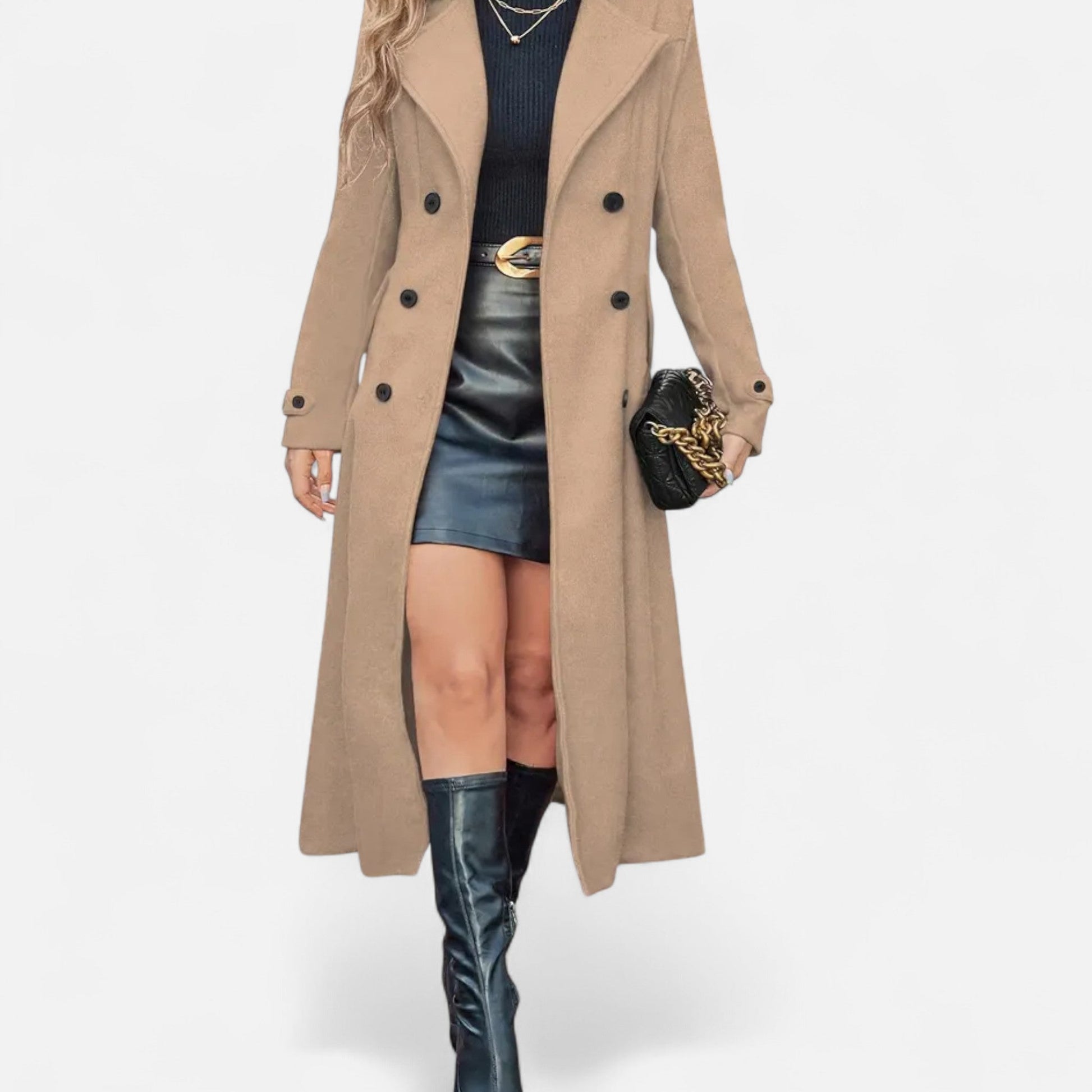 Dorevelle | Élégant manteau long à manches longues pour femmes, parfait pour l'hiver
