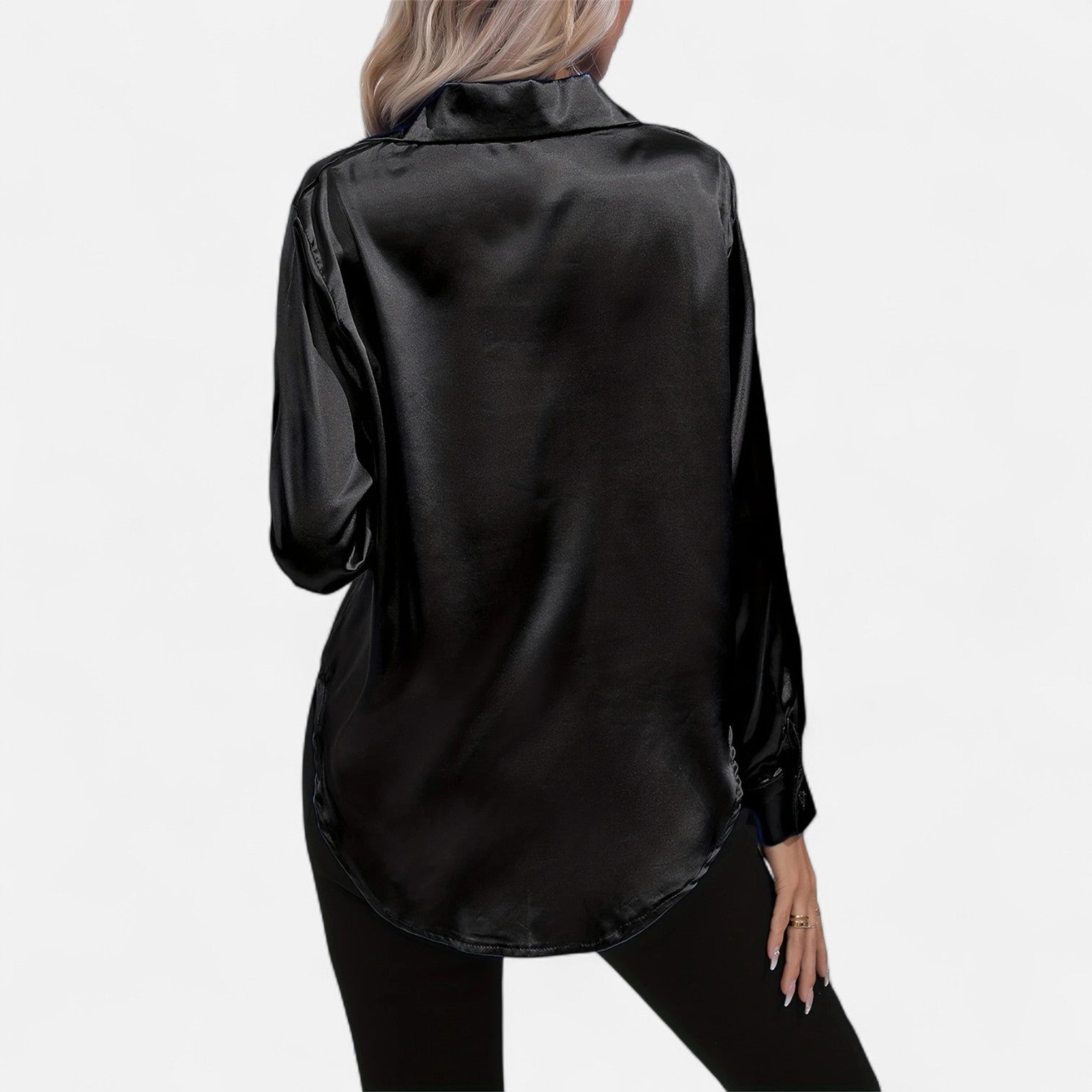 Dorevelle Women's Elegant Satin Shirt with Heritage Collar for a Classic Stylish Look