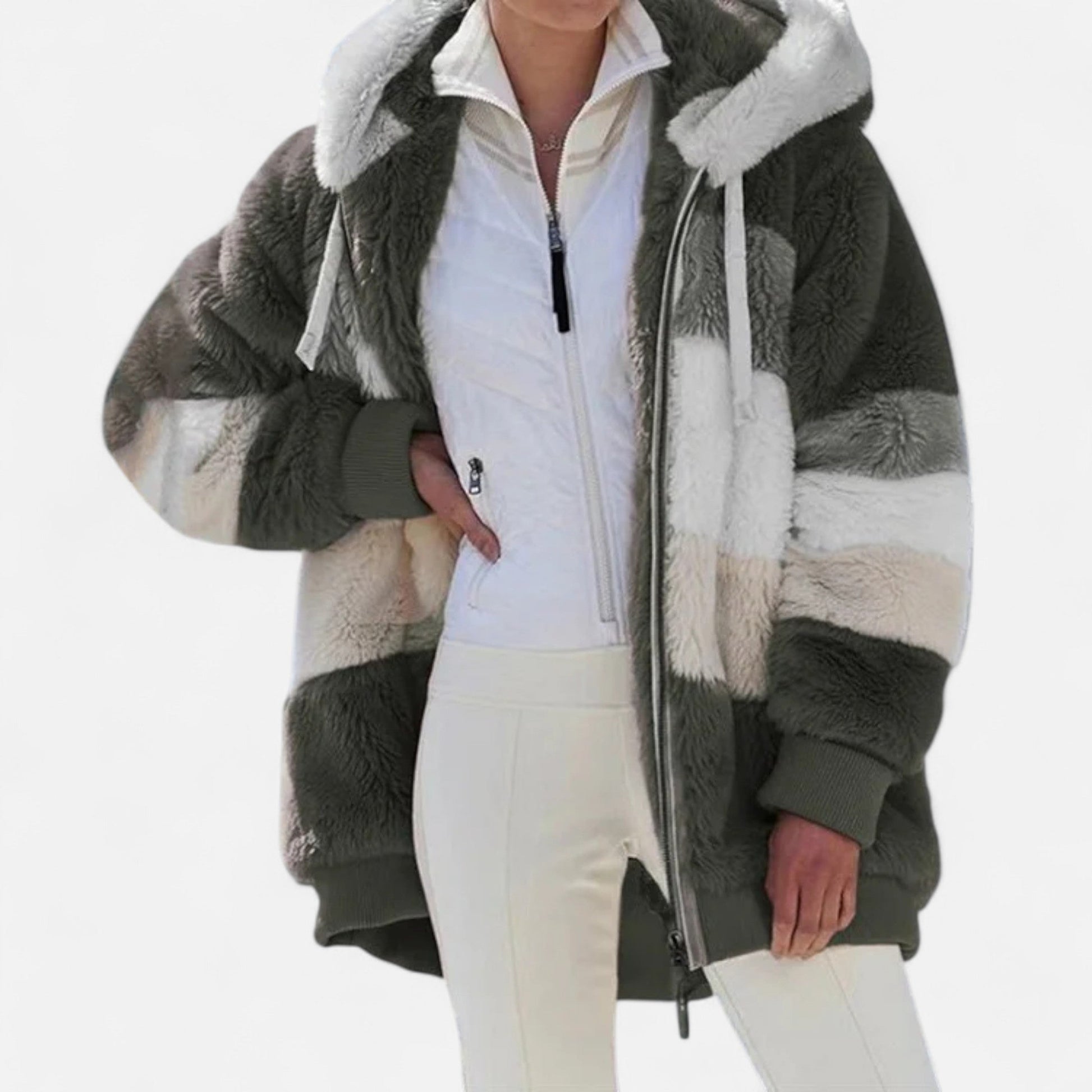 Dorevelle | Damen Oversized Jacke mit Kapuze – Elegante Herbst- und Wintermode