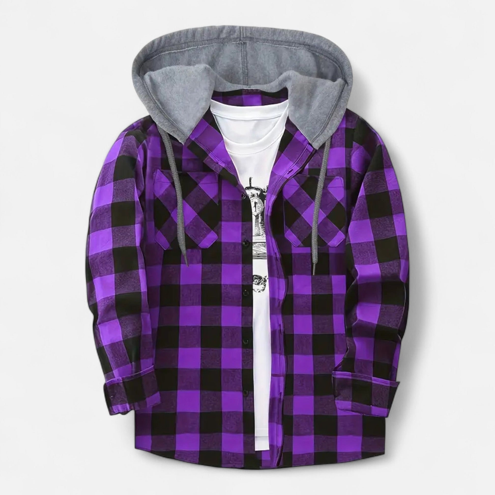Dorevelle men’s stylish button-up hooded sweater for a casual yet trendy look