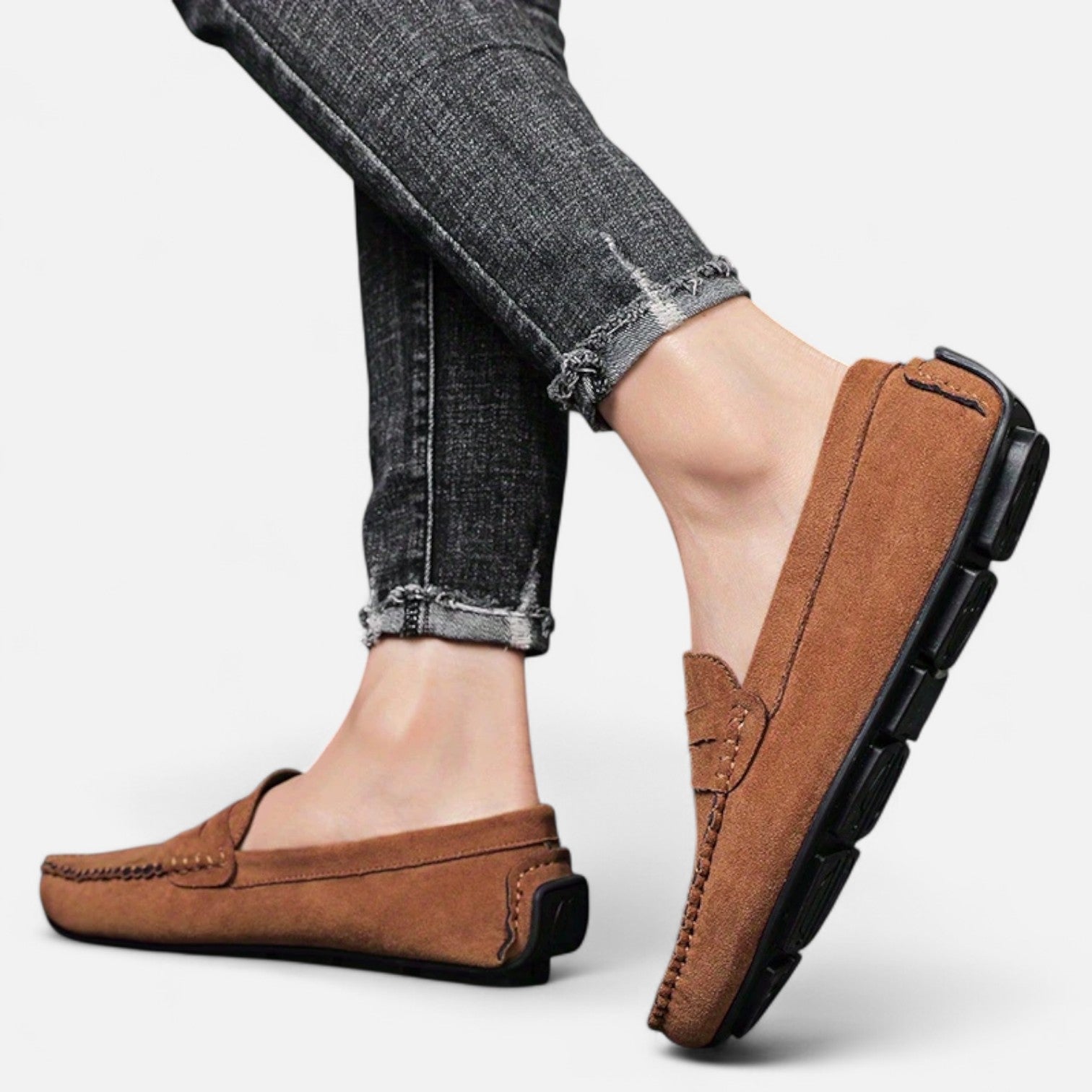 Dorevelle Men's Elegant Leather Slip-On Loafers for Stylish Comfort