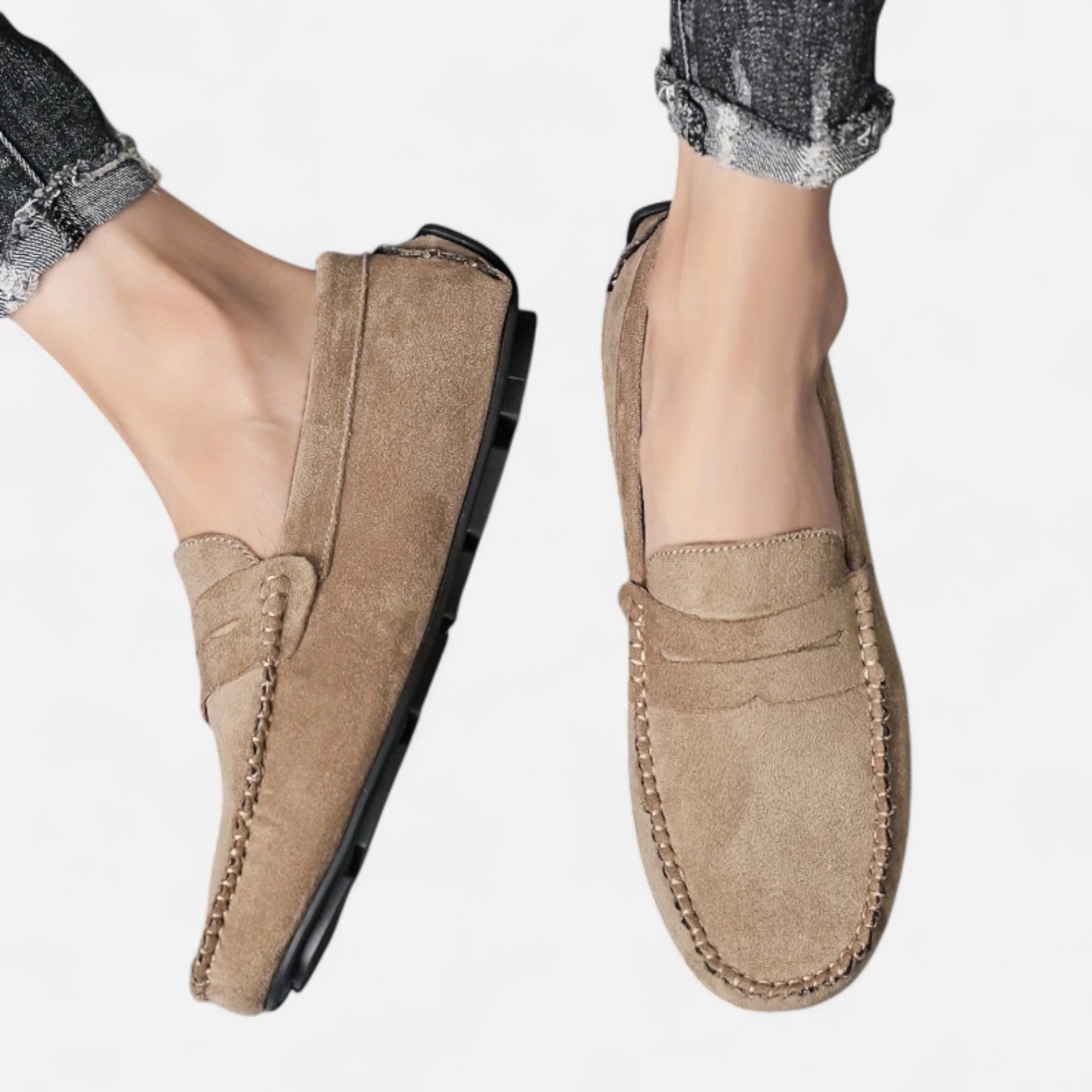 Dorevelle Men's Elegant Leather Slip-On Loafers for Stylish Comfort