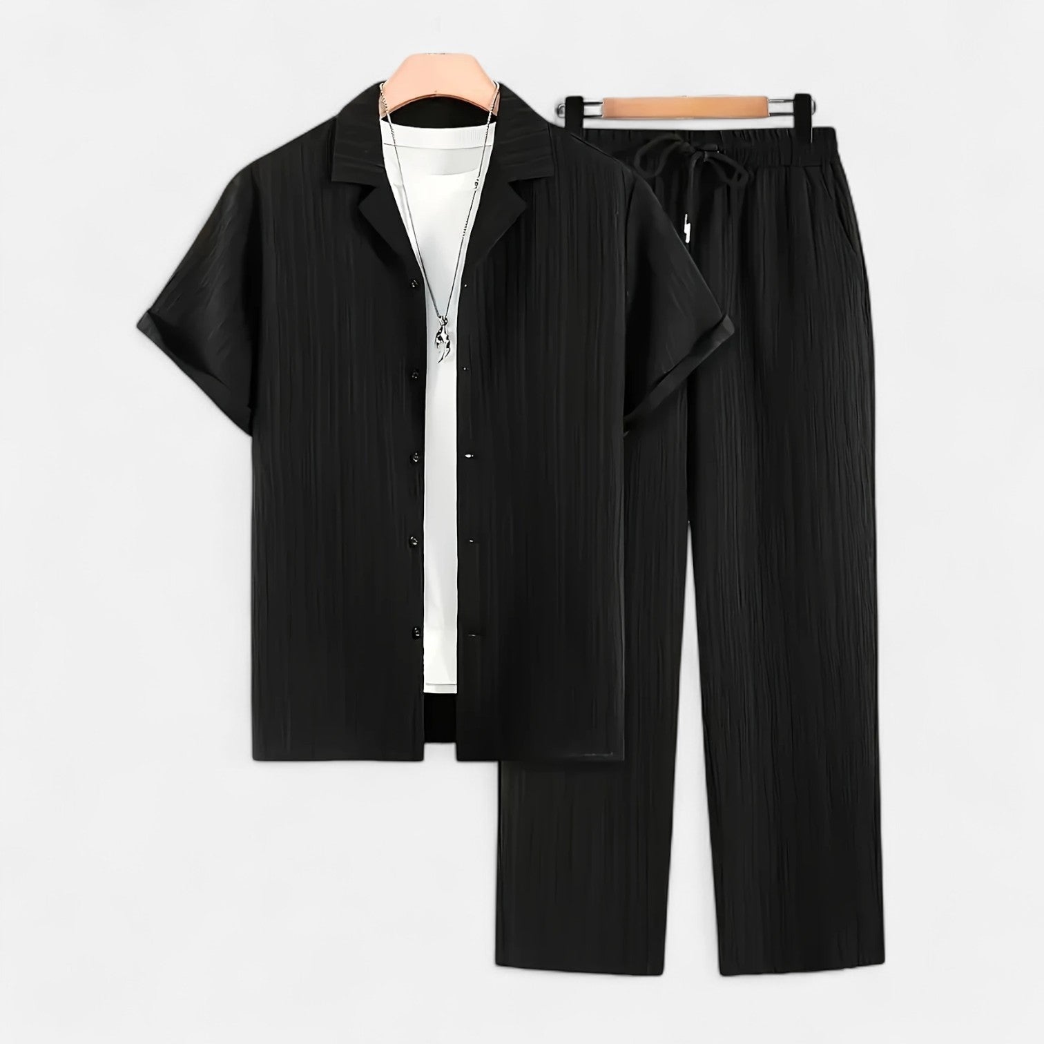 Dorevelle Men’s Linen Set – Stylish Riviera Button-Up Comfort
