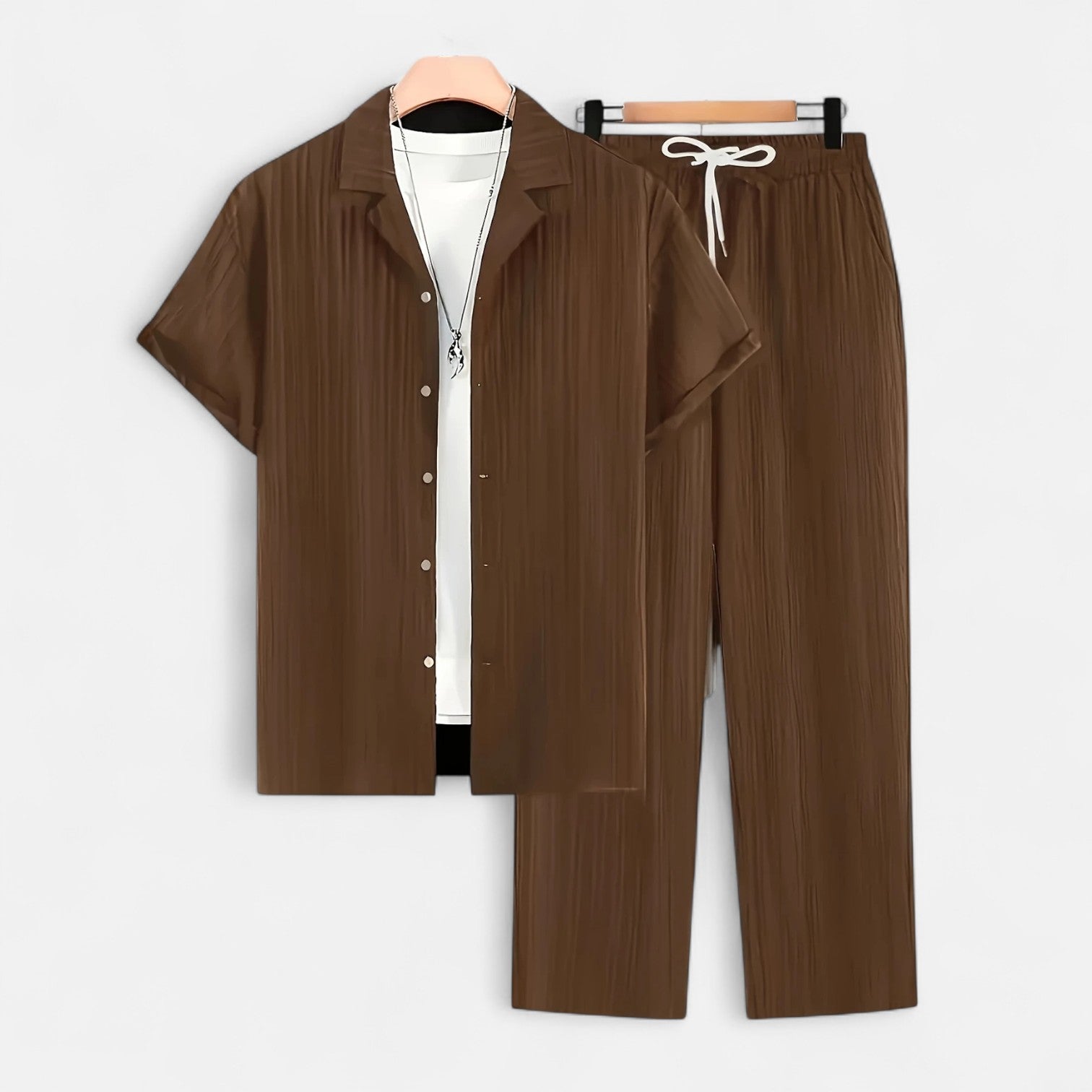 Dorevelle Men’s Linen Set – Stylish Riviera Button-Up Comfort